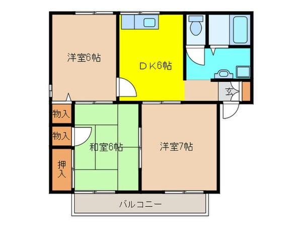 エントピアナワテＡ棟の物件間取画像